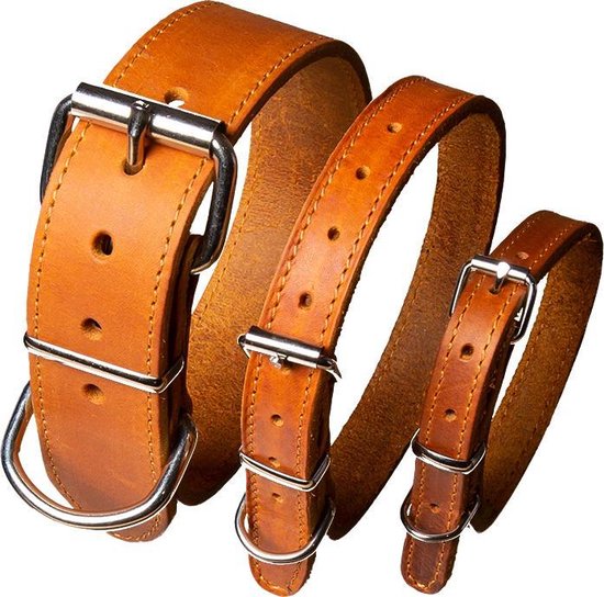 Habitat Halsband Vetleer Cognac 35x1,2 cm (halsmaat 23-31,5 cm)