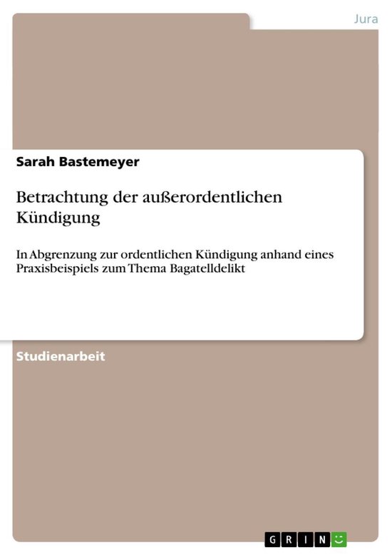 Betrachtung der außerordentlichen Kündigung - cover