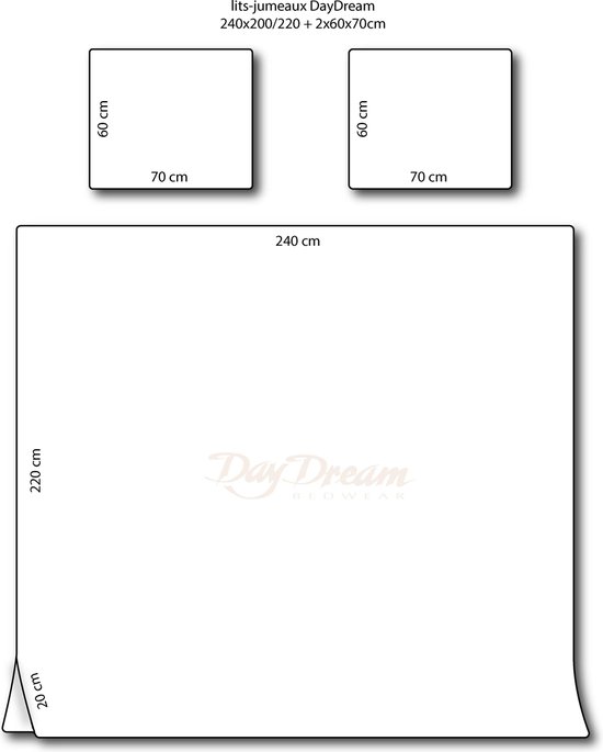 Day Dream Teun - Dekbedovertrek - Lits-jumeaux - 240x200/220 cm + 2 kussenslopen 60x70 cm - Blue - Day Dream