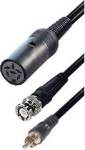 Transmedia Adapter kabel BNC en RCA mannelijk - DIN 6pins vrouwelijk - 0,20 meter