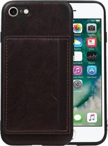 Mocca Staand Back Cover 1 Pasjes voor iPhone 7 / 8