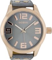 OOZOO Timepieces C1104 - Horloge - 50 mm - Leer - Grijs