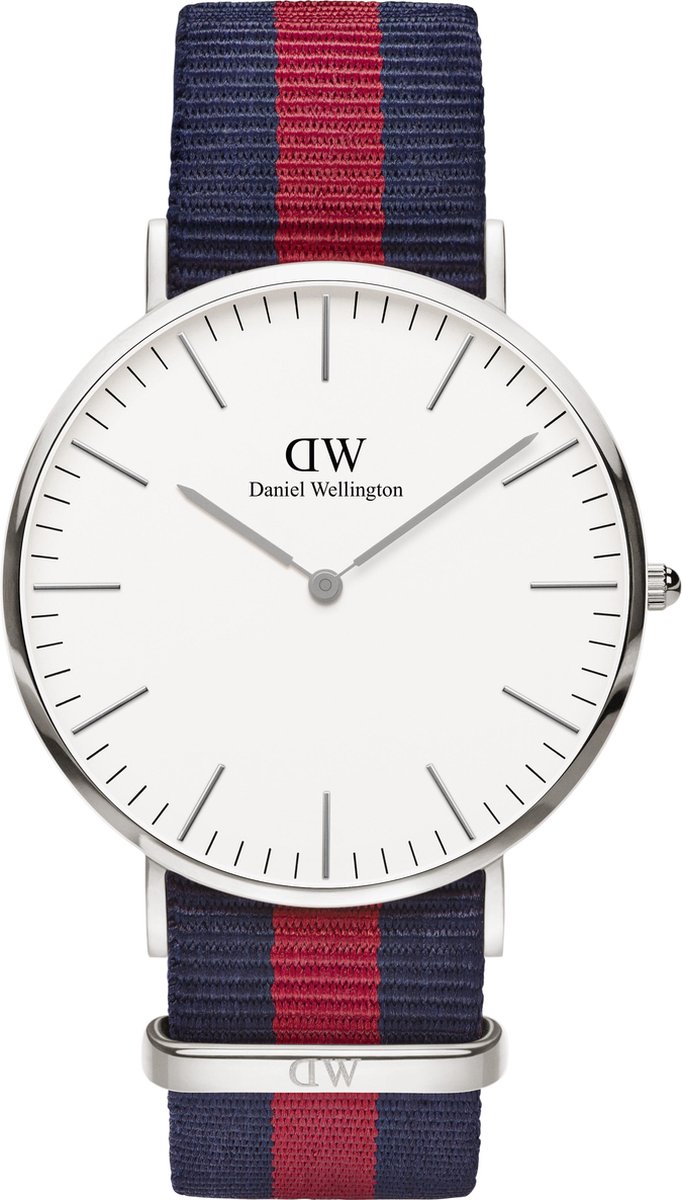 Daniel Wellington Classic Oxford - Horloge -Blauw-Rood - 40 mm