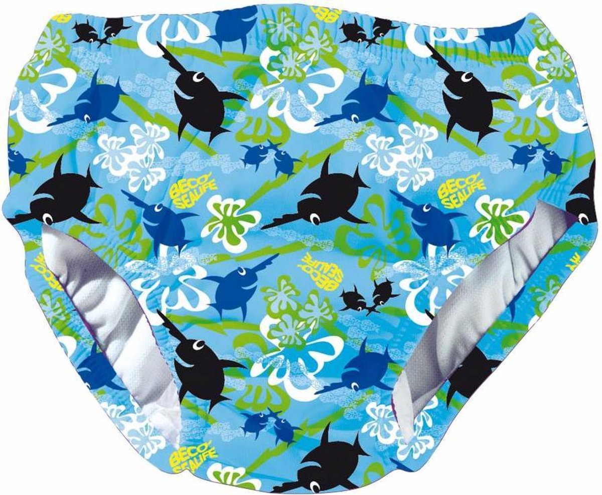 Goedkoopste Beco Sealife wasbare zwemluier - Zwembroekje Blauw print - Maat S 3-6 mnd