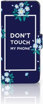 Geschikt voor Samsung Galaxy S8 Bookcover Flowers Blue DTMP