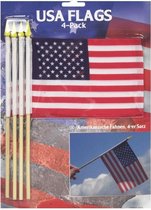 8x Amerikaanse/USA zwaaivlaggetjes/handvlaggetjes