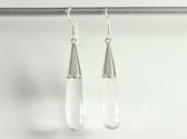 Zilveren oorbellen met pegels bergkristal