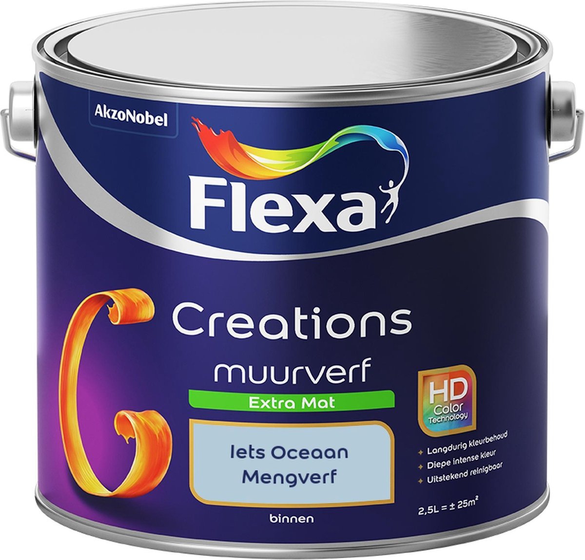 Flexa Creations Muurverf - Extra Mat - Mengkleuren Collectie - Iets Oceaan - 2,5 liter