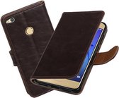 BestCases.nl Mocca Pull-Up PU booktype wallet cover hoesje voor Huawei P8 Lite 2017 / P9 Lite 2017