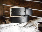 Leren Riem - Zwart - 4 cm Breed - Maat 115 (totale lengte 130) - Met Nikkelvrije gesp