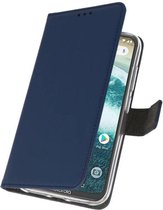 Booktype Telefoonhoesjes - Bookcase Hoesje - Wallet Case -  Geschikt voor Moto One Power - Navy