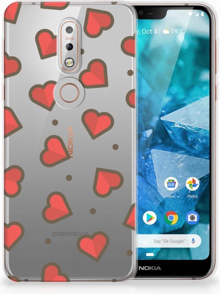 TPU Hoesje voor Nokia 7.1 TPU bumper Hearts