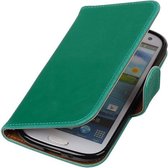 Groen Pull-Up PU booktype wallet cover hoesje voor Samsung Galaxy S3