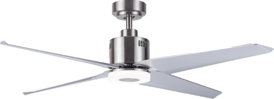 Plafond ventilator met LED verlichting - Met afstandsbediening - Ø137 cm -  RVS | bol.com