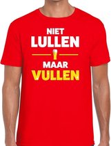 Niet Lullen Maar Vullen heren T-shirt rood L