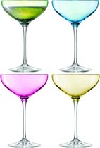 LSA Polka Champagnecoupe - Glas - 390ml - 4 Stuks - Pastel Assorti