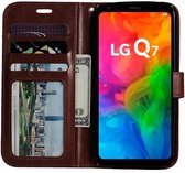 LG Q7 portemonnee hoesje - Bruin