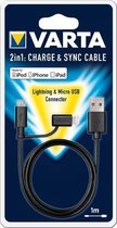 Varta USB-Micro-USB-Apple Lightning 57943101401 Laadkabel