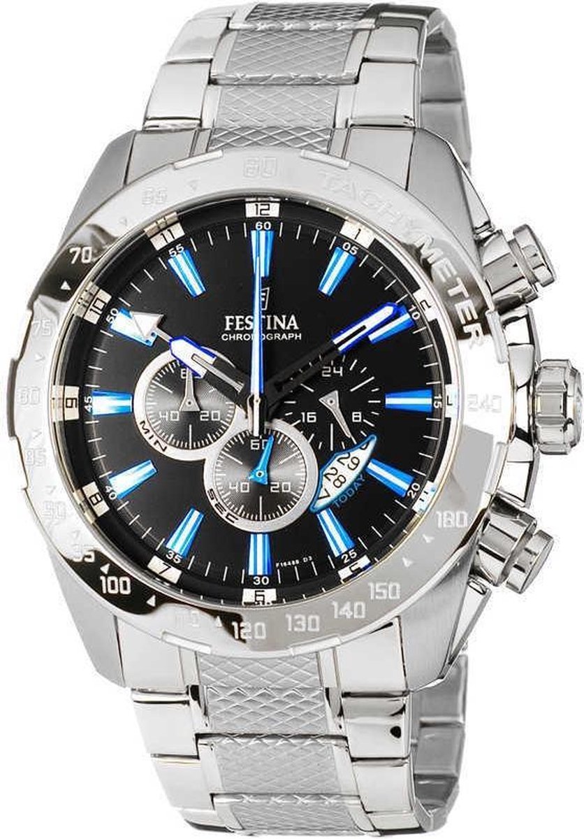 Festina F16488/3 Chronograaf - Horloge - Staal - Zilverkleurig - 44.5 mm |  bol.com