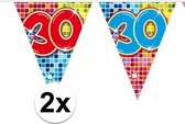 2x Mini vlaggenlijn / slinger - verjaardag 30  jaar - 300 cm