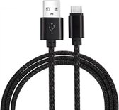 DrPhone Type C woven kabel - 1 meter extra sterke hoogkwaliteit NYLON Type C USB Data en laad kabel Universeel