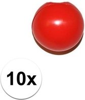 10x Rode clownsneus/neuzen zonder elastiek