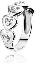 Montebello Ring Adele - 925 Zilver Gerhodineerd - Hart - Maat 62-19.2mm