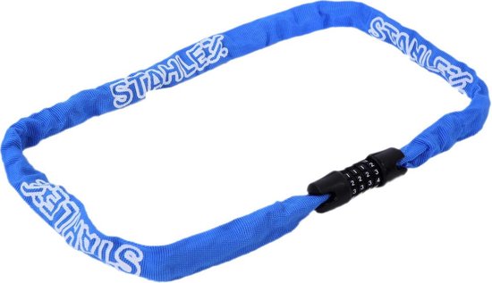 Antivol chaîne Stahlex Ø4mm / 100cm seulement Chaîne 360g avec cadenas à combinaison Le premier vrai antivol vélo pour votre enfant bleu