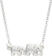 24/7 Jewelry Collection Olifant Ketting - Olifanten - Olifantje - Geborsteld - Zilverkleurig