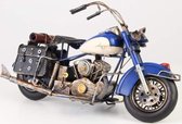 Blauwe blikken motor Harley Davidson stijl
