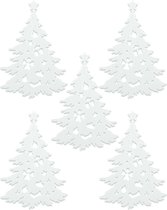 5 witte kerstdecoraties - Feestdecoratievoorwerp