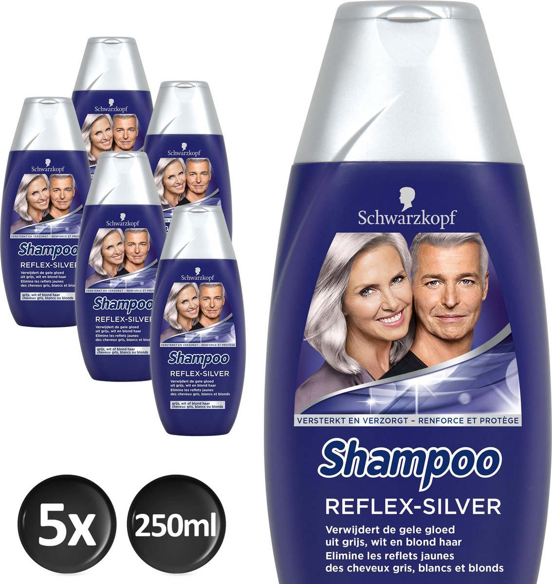 Schwarzkopf Reflex Silver Shampoo 5x 250ml - Voordeelverpakking bol.com