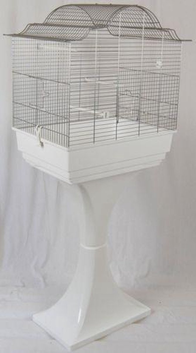 Vogelkooi Sophia met Standaard – Witte Binnenkooi voor Parkieten en Kanaries thumbnail 4