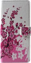 Roze bloem agenda wallet case hoesje Samsung Galaxy J6 Plus