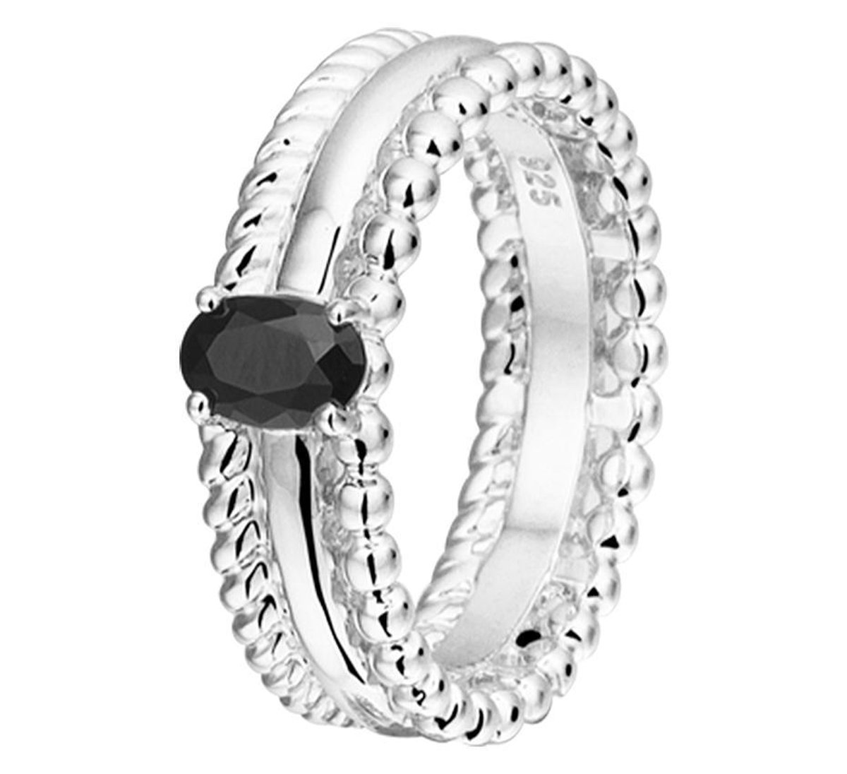 The Fashion Jewelry Collection Ring Zirkonia - Zilver