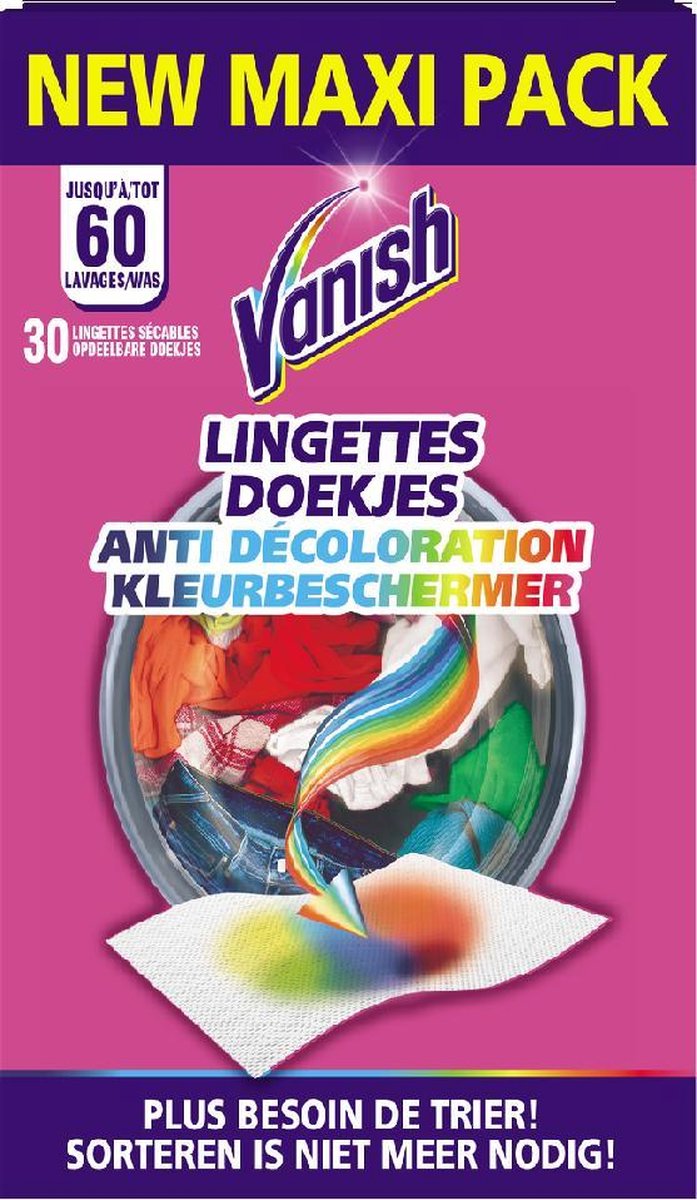Vanish Kleurbeschermer doekjes Maxi Pack  - 30 stuks Kleurvangers - Vanish