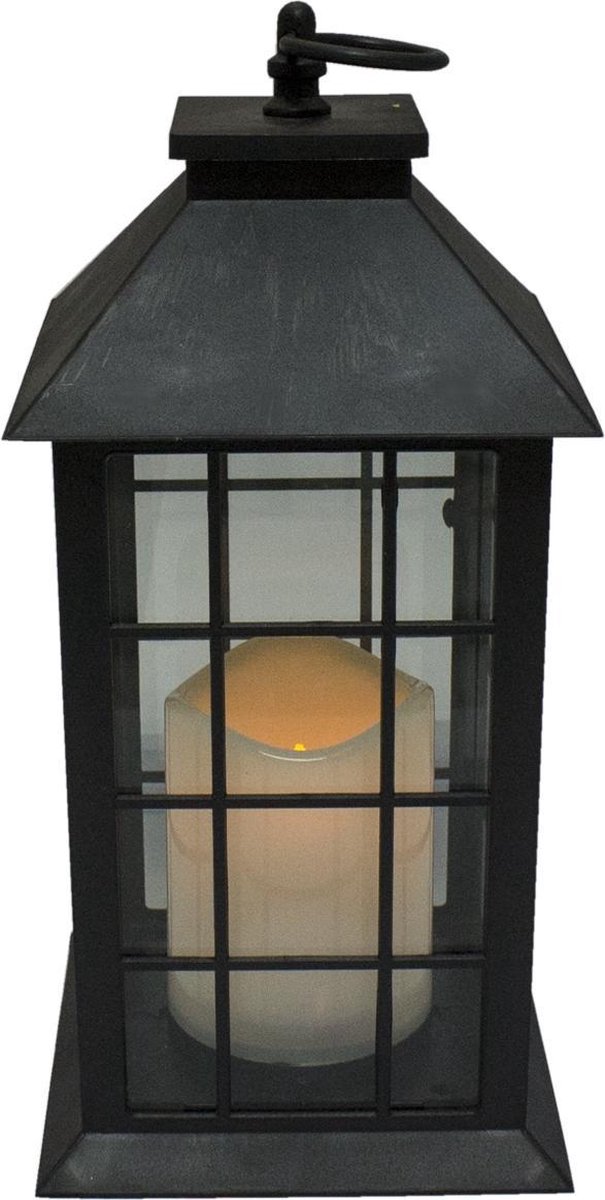 wees gegroet Verkleuren Cursus ComfortTrends Lamp Lantaarn Met LED kaars - 12 x 12 x 28 cm | bol.com