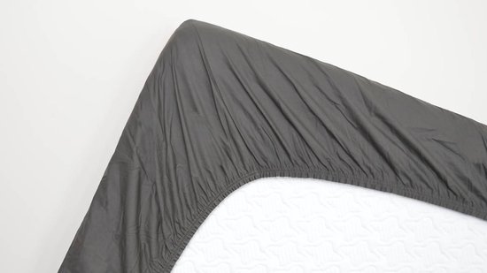 Snoozing - Hoeslaken - - Topper Simple - 90x220 cm - percale de coton - Anthracite