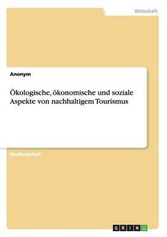 OEkologische, oekonomische und soziale Aspekte von nachhalti ... - cover