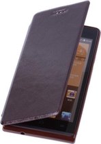 LG G2 Mocca Map Case - Book Case Wallet Cover Hoesje