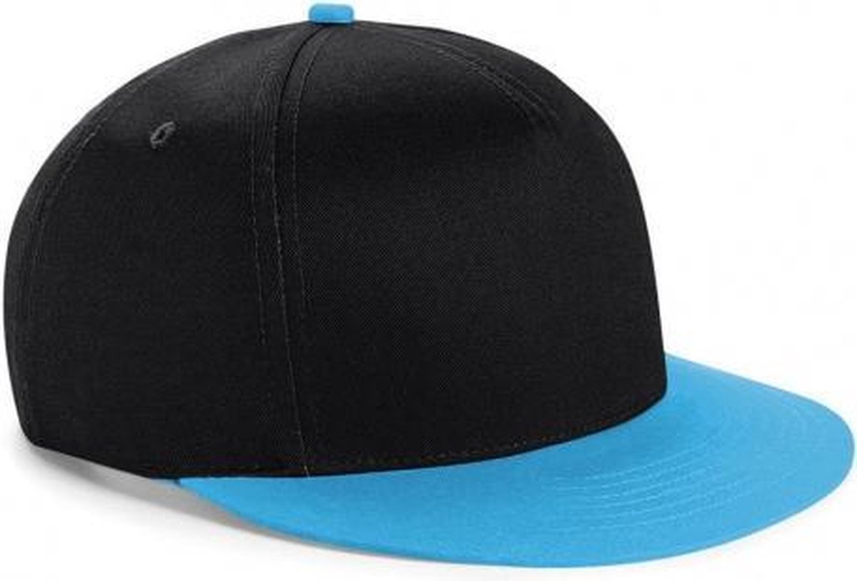 Zwart met blauwe kinder baseball cap - Merkloos