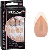 Royal 24 Stiletto Glue-On Nail Tips With Glue French Manicure