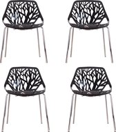 DS4U Forest - kunststof eetkamerstoel - zwart - set van 4