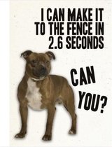 Wandbord - I Can Make It To The Fence In 2.6 Seconds -14x20cm-