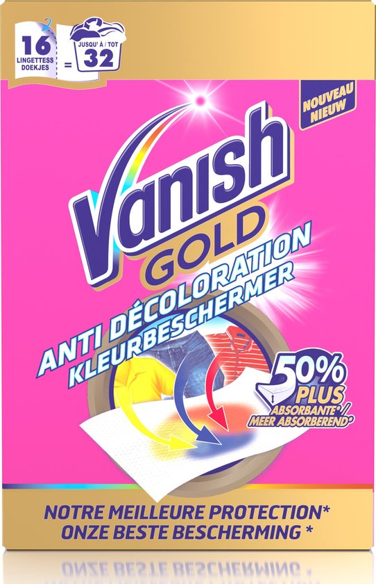 Vanish Kleurenvanger Gold - 3 x 16 stuks - Grootverpakking