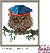 Borduur Pakket "JobaStores®" Uil 001 14CT Voorbedrukt (19x22cm)