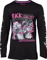 Rick And Morty Longsleeve shirt -2XL- Doodle Zwart