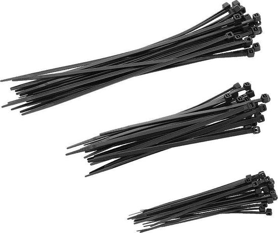 Kabelbinders Tie-Wraps Zwart – 3 maten