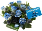 Bol.com bloemen glitter blauwe rozen met cadeaukaart € 20,00