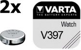 2 Stuks - Varta V397 knoopcel horloge batterij